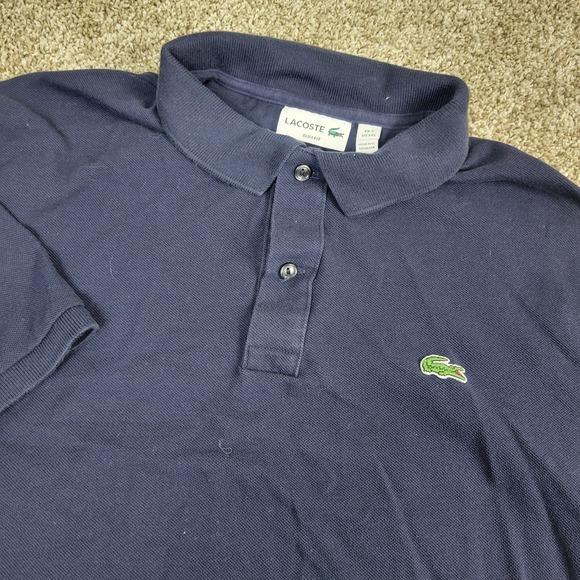 Lacoste Slim Fit Mens 2XL Navy Stretch Knit Short Sleeve Polo - Picture 1 of 5
